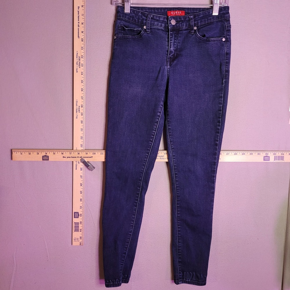 Guess Los Angeles Skinny Jeans Dark Wash Rhinestone Pocket Q84A00R39Q0 Womens 26